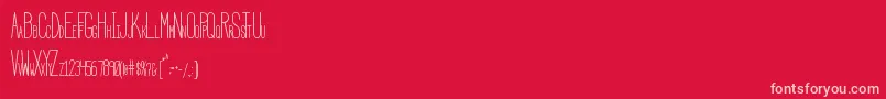 Fonte HbmSerenityCondensed – fontes rosa em um fundo vermelho