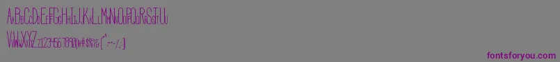 フォントHbmSerenityCondensed – 紫色のフォント、灰色の背景