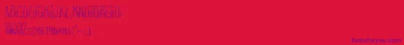 フォントHbmSerenityCondensed – 赤い背景に紫のフォント