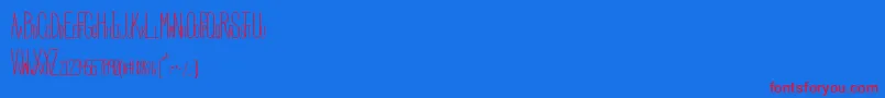 HbmSerenityCondensed-Schriftart – Rote Schriften auf blauem Hintergrund