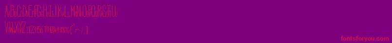 フォントHbmSerenityCondensed – 紫の背景に赤い文字