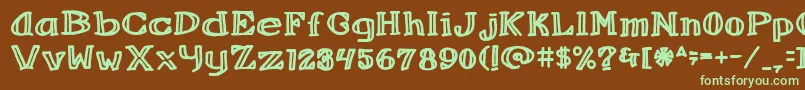Refbeverage-fontti – vihreät fontit ruskealla taustalla