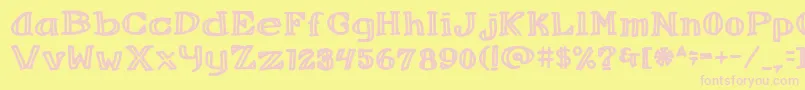 Refbeverage Font – Pink Fonts on Yellow Background