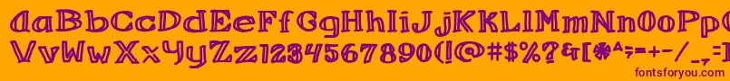 Refbeverage-Schriftart – Violette Schriften auf orangefarbenem Hintergrund