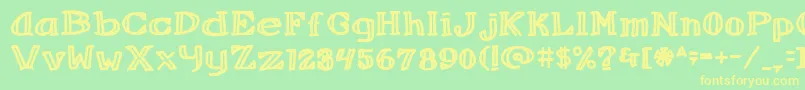 Refbeverage Font – Yellow Fonts on Green Background