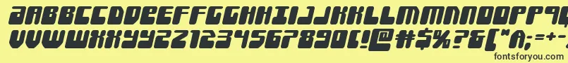 Forcemajeureexpandital Font – Black Fonts on Yellow Background