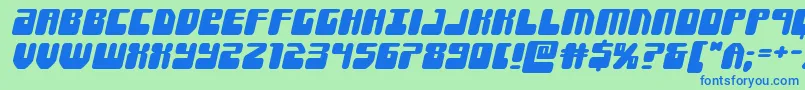 Forcemajeureexpandital Font – Blue Fonts on Green Background