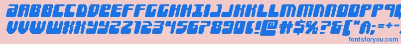 Forcemajeureexpandital Font – Blue Fonts on Pink Background