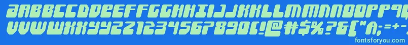 Forcemajeureexpandital Font – Green Fonts on Blue Background