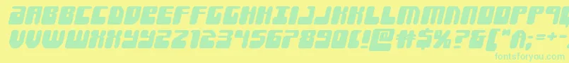 Forcemajeureexpandital Font – Green Fonts on Yellow Background