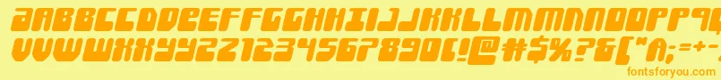 Forcemajeureexpandital Font – Orange Fonts on Yellow Background