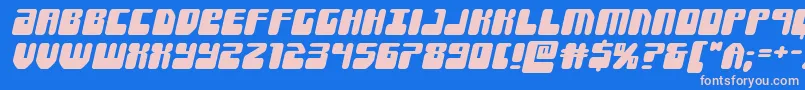 Forcemajeureexpandital Font – Pink Fonts on Blue Background