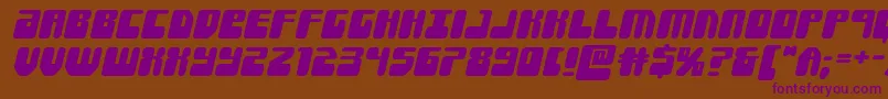Forcemajeureexpandital Font – Purple Fonts on Brown Background