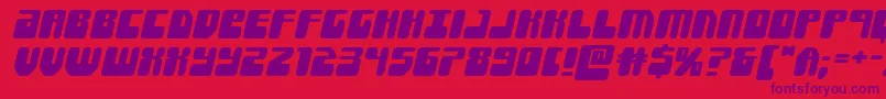 Forcemajeureexpandital Font – Purple Fonts on Red Background