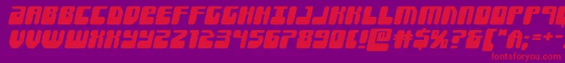 Forcemajeureexpandital Font – Red Fonts on Purple Background