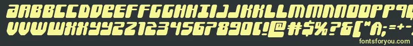 Forcemajeureexpandital Font – Yellow Fonts on Black Background