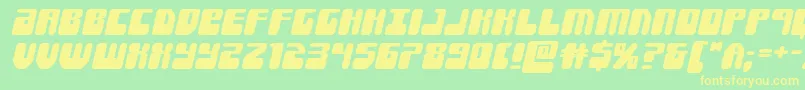 Forcemajeureexpandital Font – Yellow Fonts on Green Background