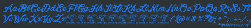 LakesightPersonaluseonly Font – Blue Fonts on Black Background