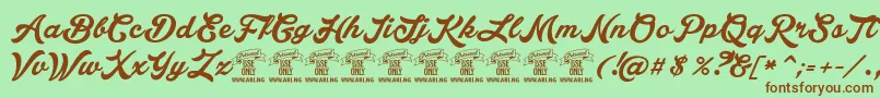 LakesightPersonaluseonly Font – Brown Fonts on Green Background
