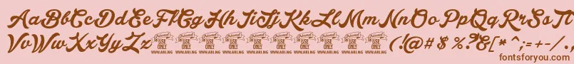 LakesightPersonaluseonly Font – Brown Fonts on Pink Background