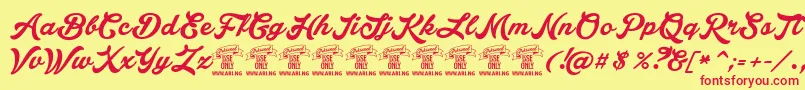 LakesightPersonaluseonly Font – Red Fonts on Yellow Background