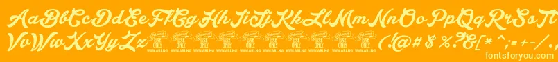 LakesightPersonaluseonly Font – Yellow Fonts on Orange Background