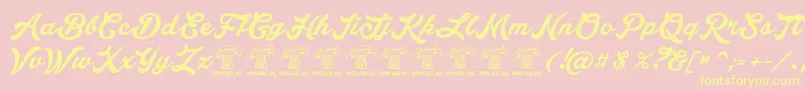 LakesightPersonaluseonly Font – Yellow Fonts on Pink Background