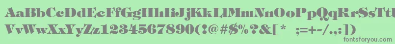 フォントToriExtrabold – 緑の背景に灰色の文字