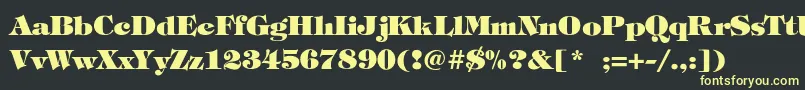 フォントToriExtrabold – 黒い背景に黄色の文字