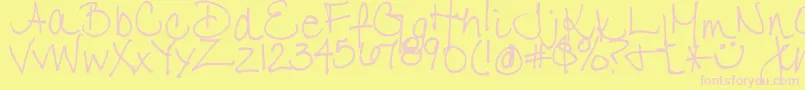 Więcej informacji o czcionce JennyPenny Czcionka JennyPenny – różowe czcionki na żółtym tle