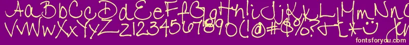 JennyPenny Font – Yellow Fonts on Purple Background