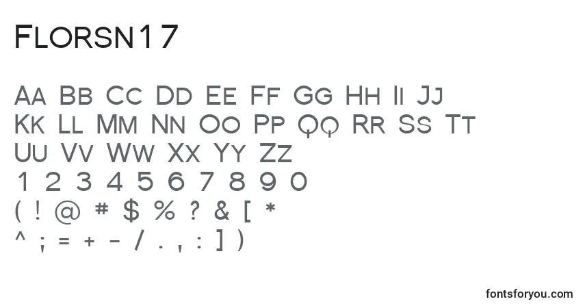 Шрифт Florsn17 – алфавит, цифры, специальные символы
