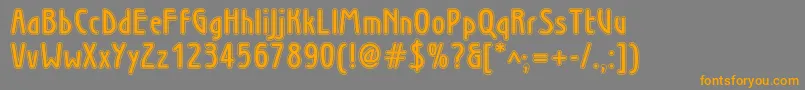 Weitere Informationen zur Secessionwieninlinec-Schriftart Secessionwieninlinec-Schriftart – Orangefarbene Schriften auf grauem Hintergrund