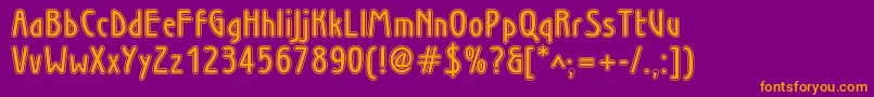 Шрифт Secessionwieninlinec – оранжевые шрифты на фиолетовом фоне