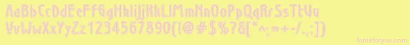 Secessionwieninlinec Font – Pink Fonts on Yellow Background
