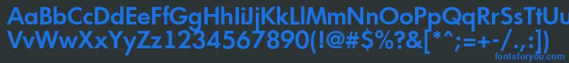 AFuturicaltSemibold-Schriftart – Blaue Schriften auf schwarzem Hintergrund