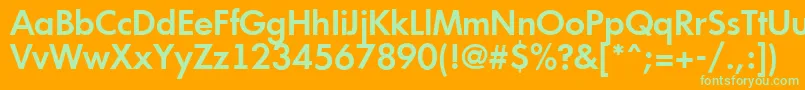 Шрифт AFuturicaltSemibold – зелёные шрифты на оранжевом фоне