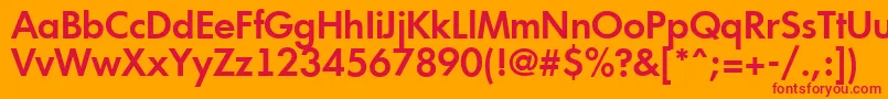 AFuturicaltSemibold Font – Red Fonts on Orange Background