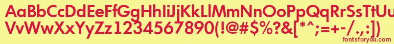 AFuturicaltSemibold Font – Red Fonts on Yellow Background