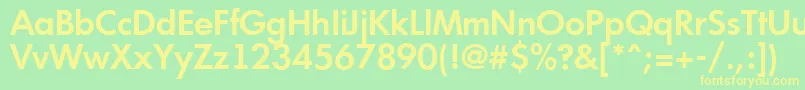 AFuturicaltSemibold-Schriftart – Gelbe Schriften auf grünem Hintergrund