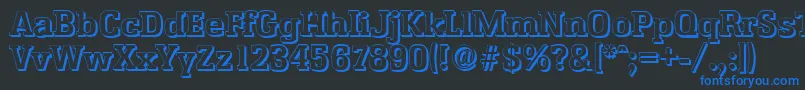 EnschedeshadowBold Font – Blue Fonts on Black Background