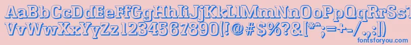 EnschedeshadowBold Font – Blue Fonts on Pink Background