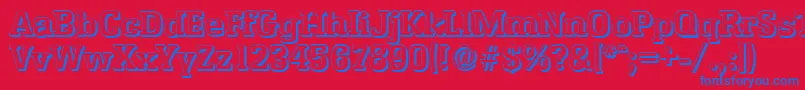 EnschedeshadowBold Font – Blue Fonts on Red Background