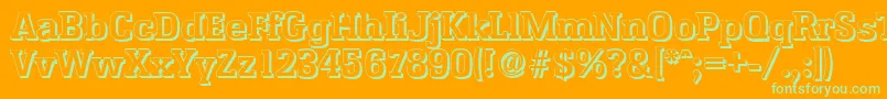 EnschedeshadowBold Font – Green Fonts on Orange Background