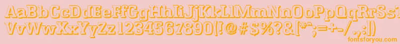 EnschedeshadowBold Font – Orange Fonts on Pink Background