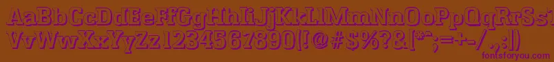 EnschedeshadowBold Font – Purple Fonts on Brown Background