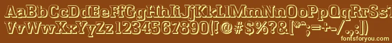 EnschedeshadowBold Font – Yellow Fonts on Brown Background