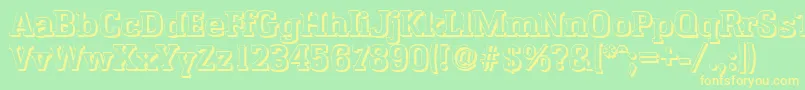 EnschedeshadowBold Font – Yellow Fonts on Green Background