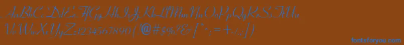 Czcionka OhioScript – niebieskie czcionki na brązowym tle
