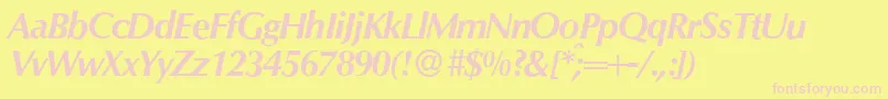 O801FlareBolditalic Font – Pink Fonts on Yellow Background